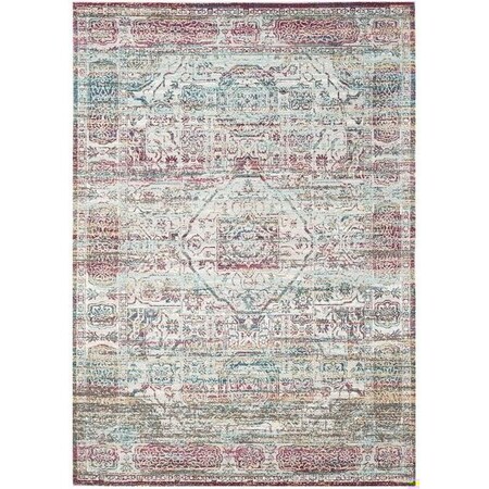 Safavieh Aria Power Loom Woven Round Rugs, Red and Creme - 6 ft.-5 in. x 6 ft.-5 in. ARA179R-6R